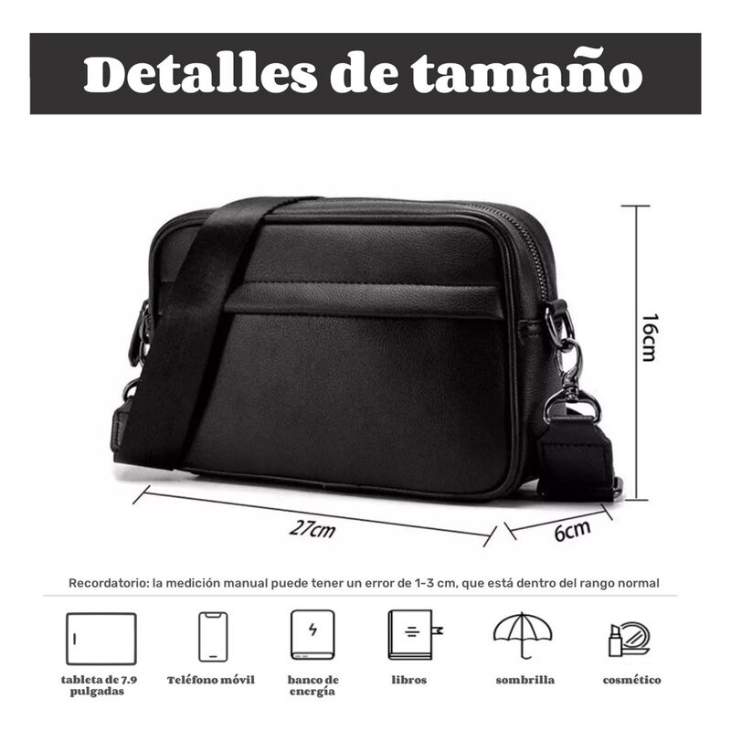Bolsa Crossbody de Piel para Hombre Vers&aacute;til image number null
