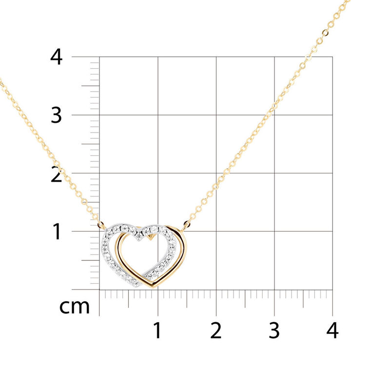 Gargantilla Coraz&oacute;n Bicolor 10k Con Zirconias (... image number null