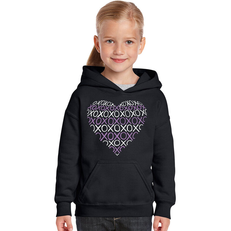 Sudadera Con Capucha Word Art Para Ni&ntilde;a - Coraz... image number null