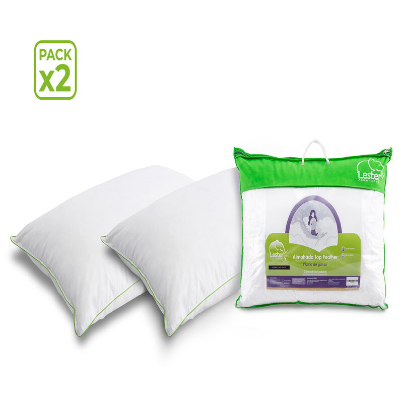 Lester Top Feather - Paquete de 2 Almohadas Plu... image number null