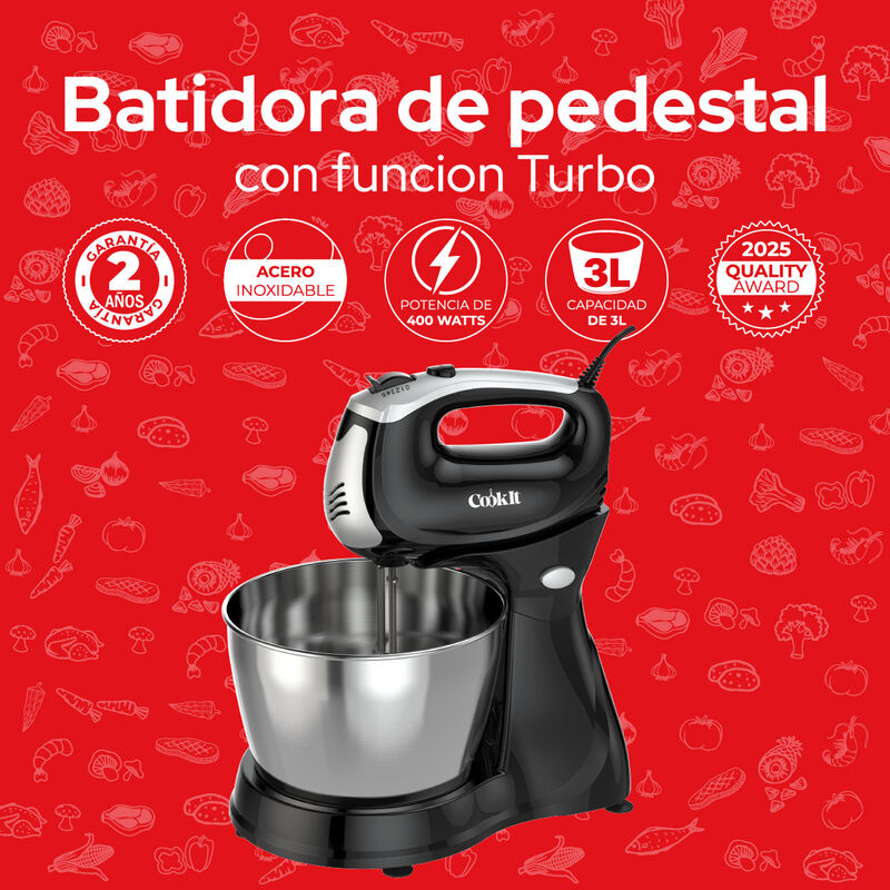 Batidora Pedestal Cookitl Chmb02 400w Turbo 3l ... image number null