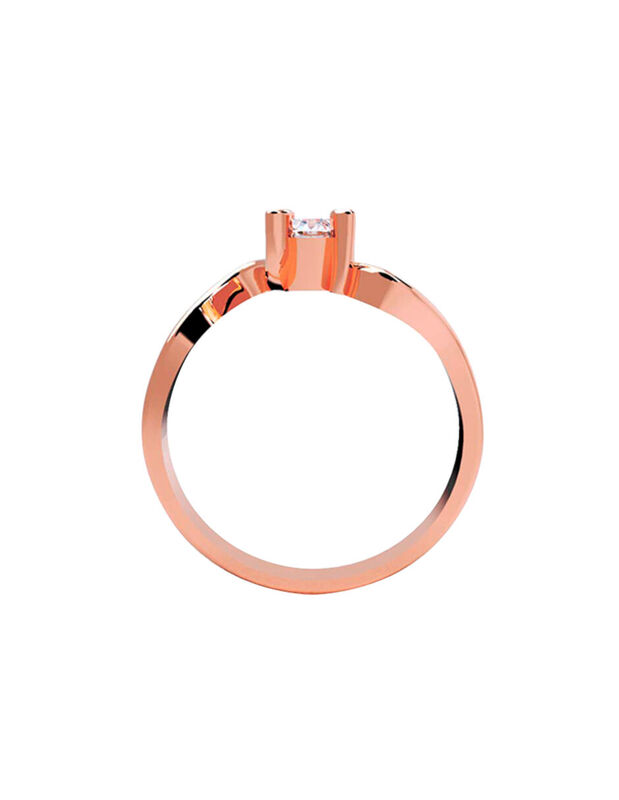Anillo de Compromiso en Oro Rosa 10K con Circon... image number null