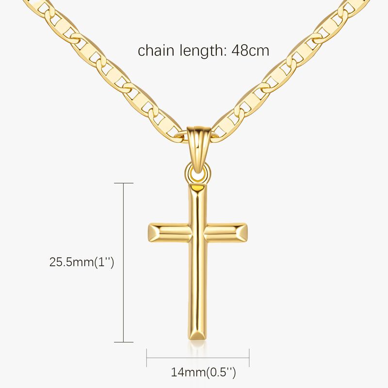 Collar Jade Kos Cross De Oro De 14 Quilates Par... image number null