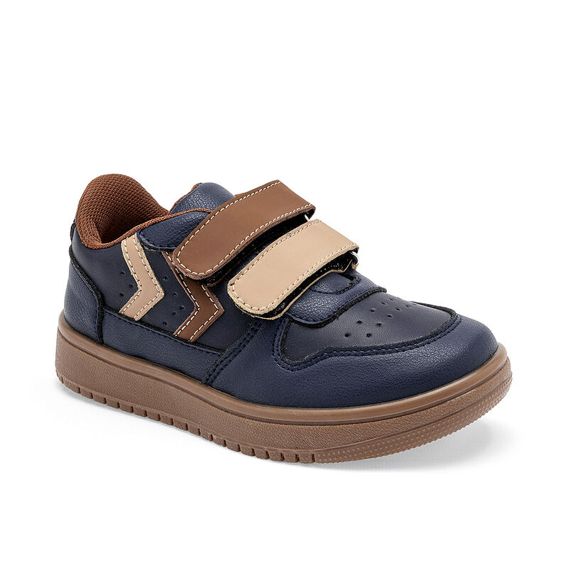 Leds Tenis urbano para ni&ntilde;o. Marino caf&eacute; beige image number null