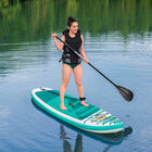 Tabla Acuática con Remo Bomba de Inflado Correa Ajustable 1 Modelo Color Blanco con Azul Turquesa Caja (1)