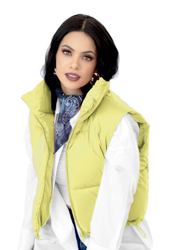Chaleco Corto Brilloso Mujer Amarillo Roosevelt... image number null