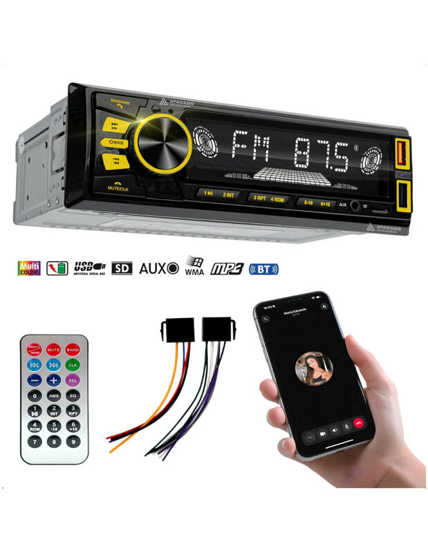 Autoest&eacute;reo Bluetooth Usb Aux Lelong Le-6843 Mu... image number null