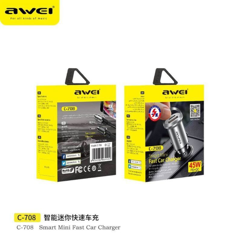Awei C-708 Mini Cargador Inteligente (plateado) image number null