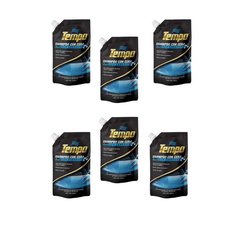 Combo De 6 Shampoo Para Coche Con Cera Tempo 50... image number null