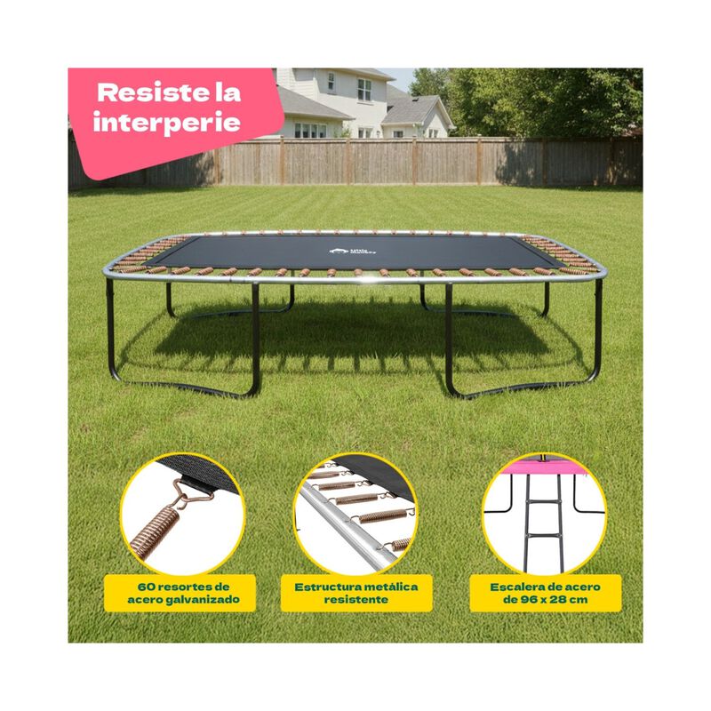 Trampolin Rectangular 10x7ft Brincolin Malla Se... image number null