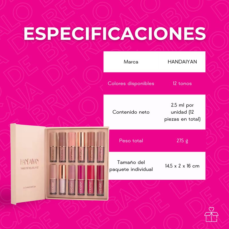 12 Labiales L&iacute;quido Mate + Gloss image number null