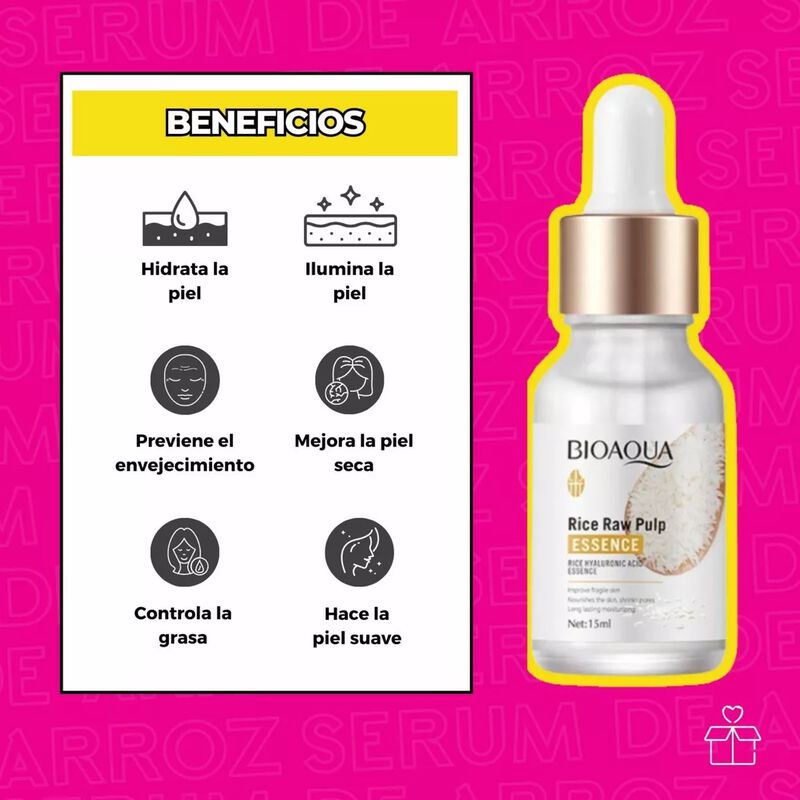 S&eacute;rum Arroz &Aacute;cido Hialur&oacute;nico Reduce Poros Acla... image number null