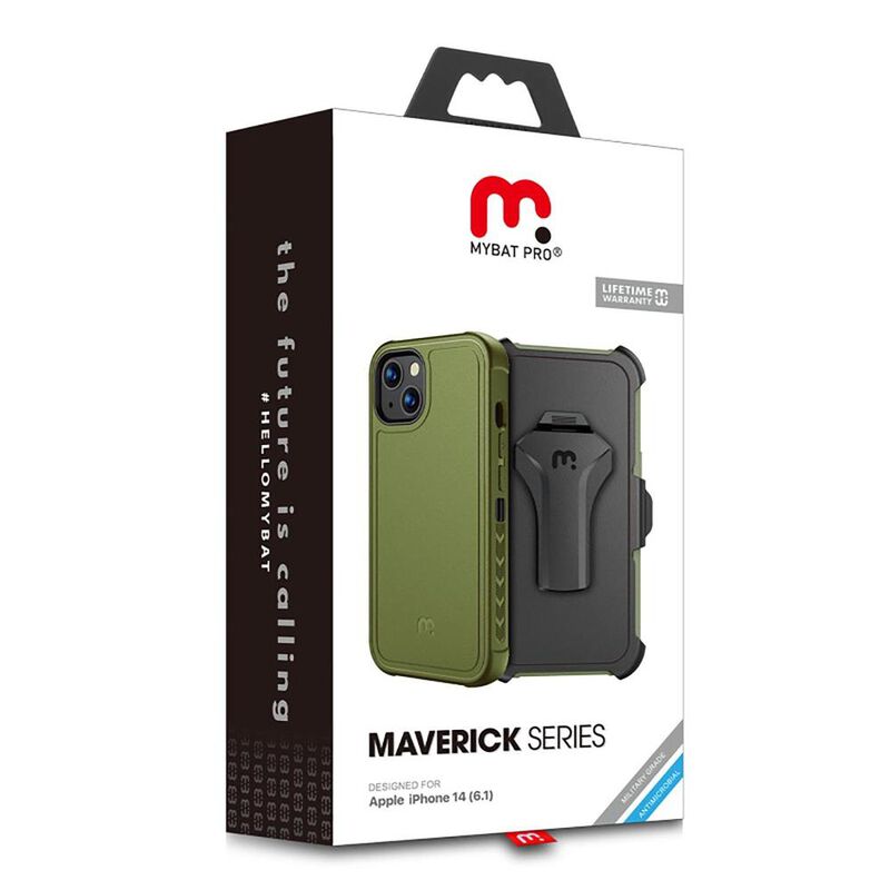 Funda MYBAT Maverick clip para iPhone 14 - Verd... image number null