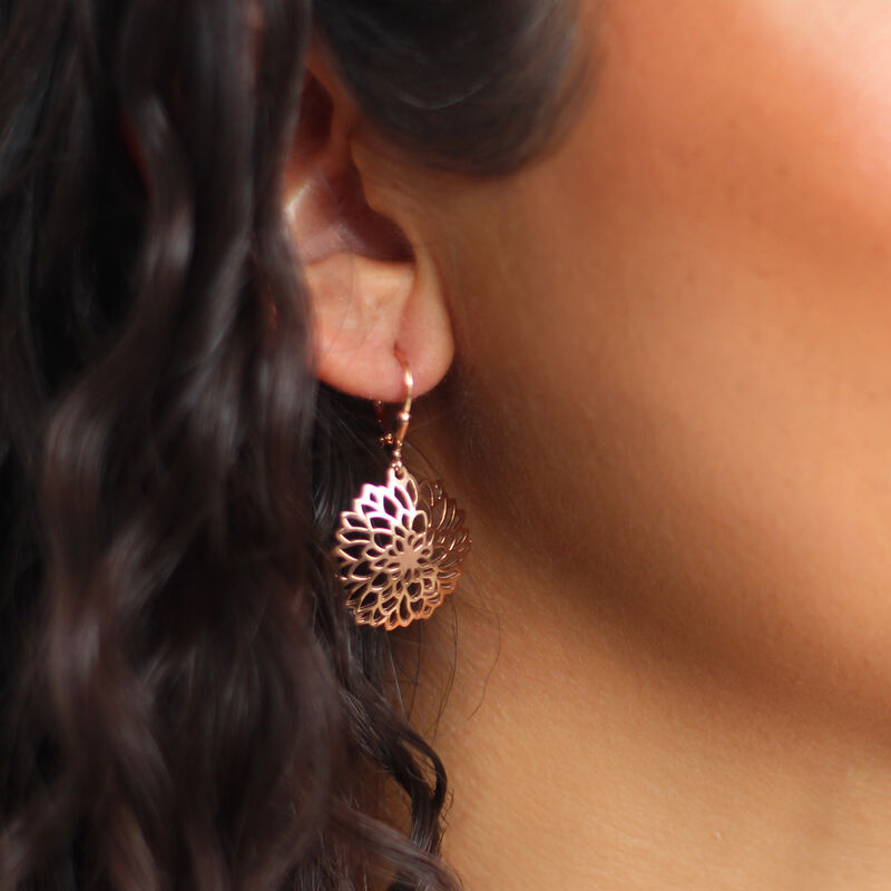 Aretes largos Dalia de plata con ba&ntilde;o de oro ro... image number null