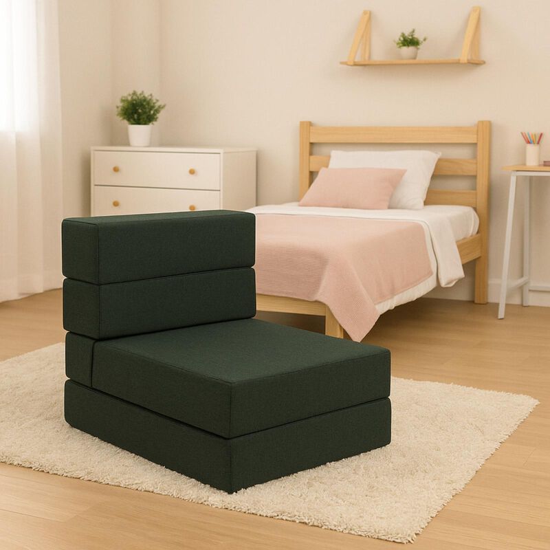 Sill&oacute;n Plegable Individual Gris Oxford + Cama p... image number null