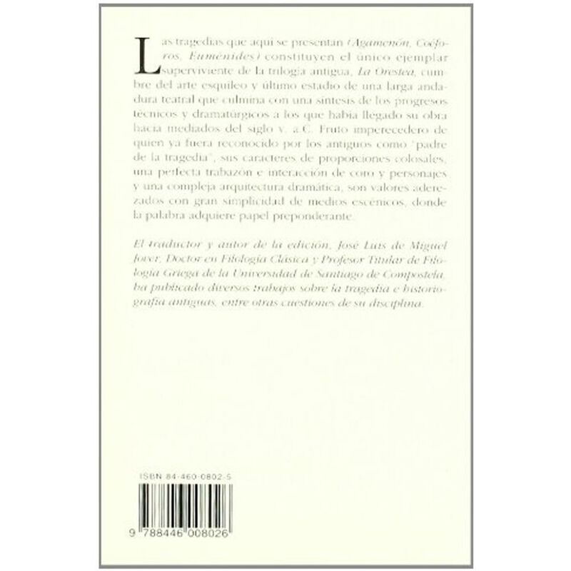 La Orestea (Agamen&oacute;n, Co&eacute;foros, Eum&eacute;nides) image number null