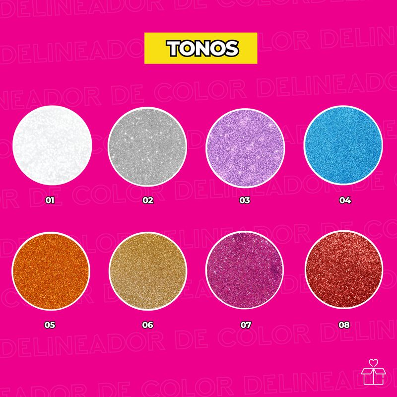 L&aacute;piz Delineador de Ojos L&iacute;quido de 8pcs con Le... image number null