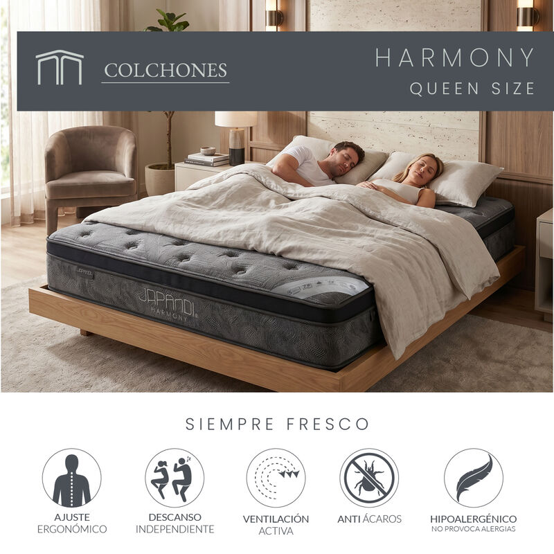 Colch&oacute;n Queen Size Japandi Harmony Memory Foam ... image number null