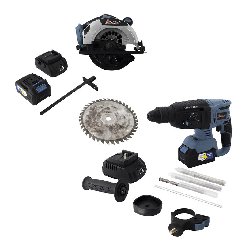 Kit de Rotomartillo Inal&aacute;mbrico + Sierra Circul... image number null