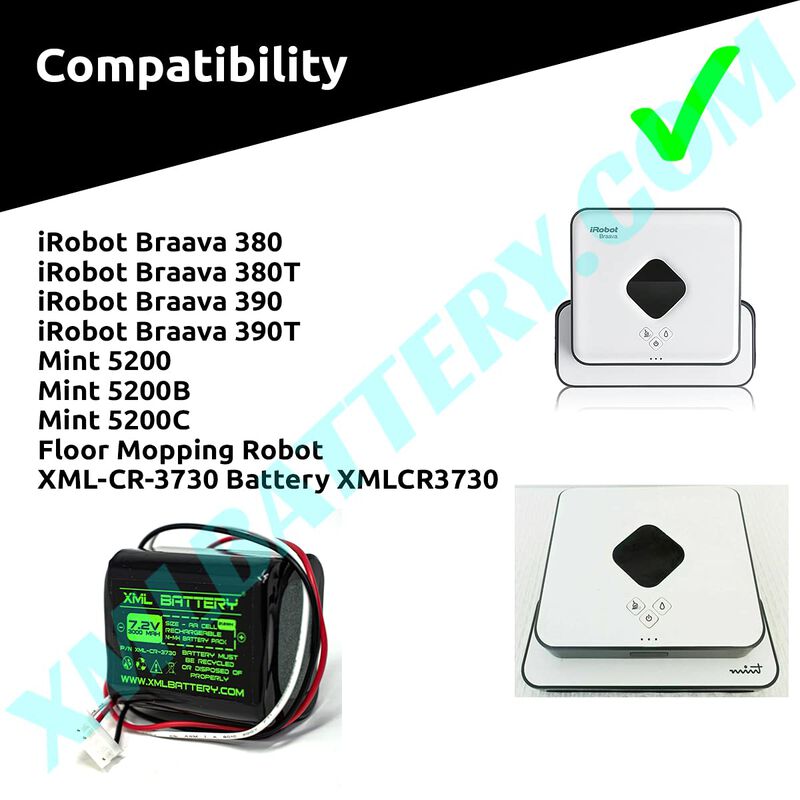 Bater&iacute;a Xml Ni-mh De 7,2 V 3000 Mah Para Irobot... image number null