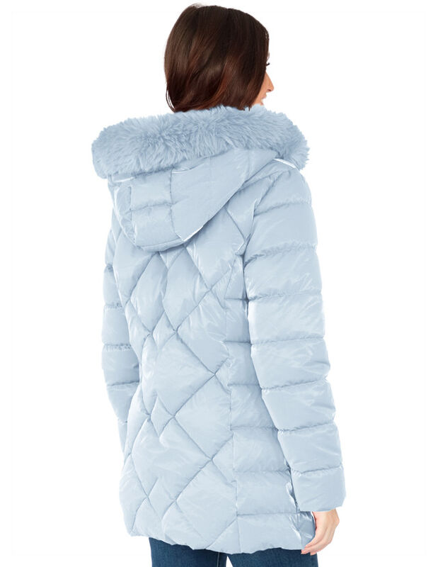 Chamarra Cazadora Mujer Con Gorro Capitonada Az... image number null