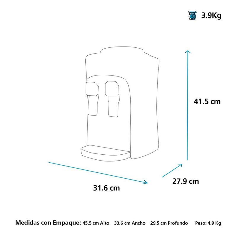Dispensador Agua Mabe Emm2pn Mesa 2 Llaves Negr... image number null