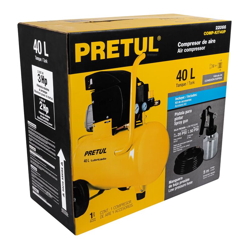 Kit Compresor 40 L Manguera de Pvc y Pistola Pr... image number null