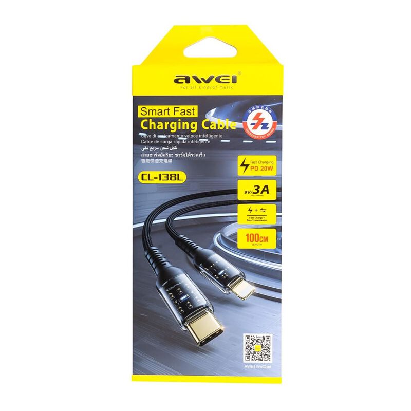 Awei Cl-138l Cable De Carga Rapida (20w) image number null