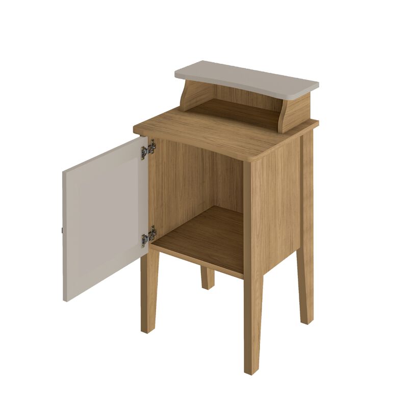 Mesa Auxiliar Bertolini Charlotte Roble Off Whi... image number null