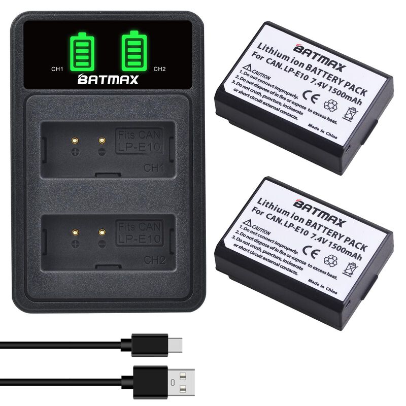 Bater&iacute;a Y Cargador Batmax Lp-e10 Para Canon Eos... image number null