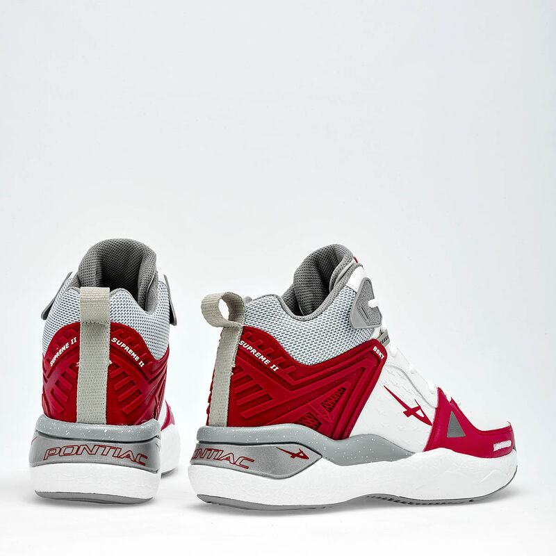 Pontiac Tenis deportivo para hombre blanco rojo... image number null