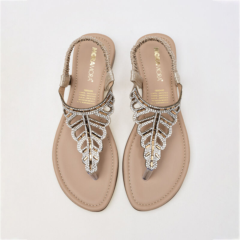 Moramora Sandalia para mujer dorado image number null