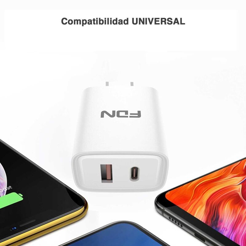 Cargador Ac Fdn Dual Usb-c Usb-a 2.4a Blanco (s... image number null