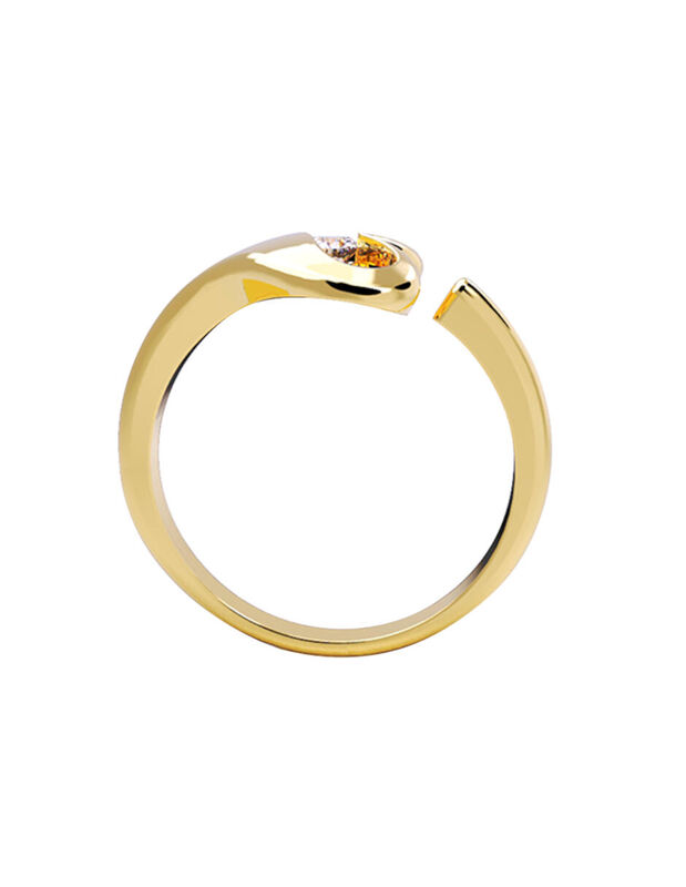 Anillo de Compromiso en Oro Amarillo 14K con Ci... image number null