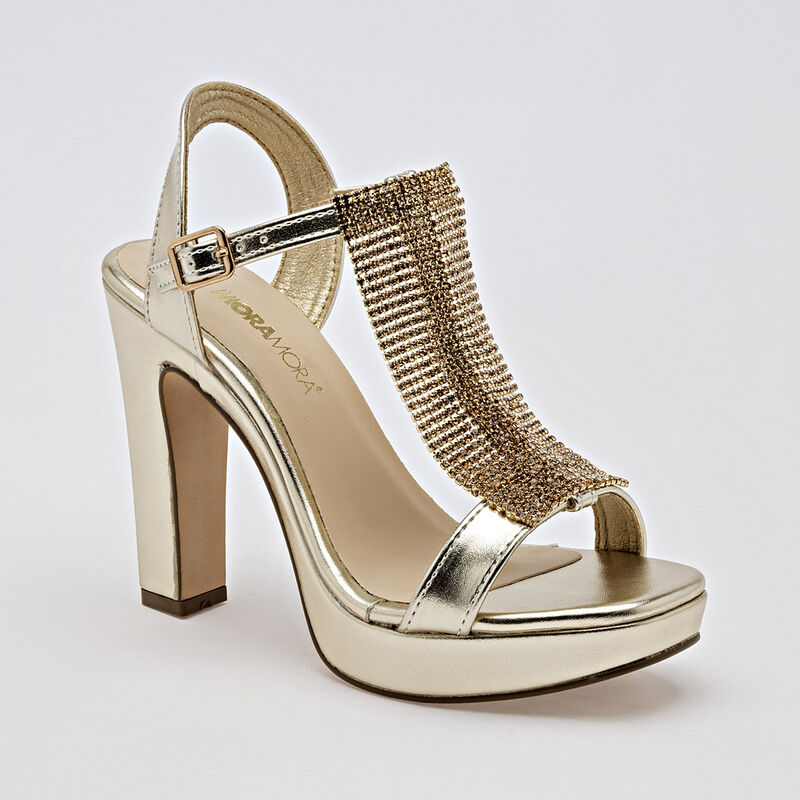 Moramora Zapatillas de fiesta para mujer dorado image number null