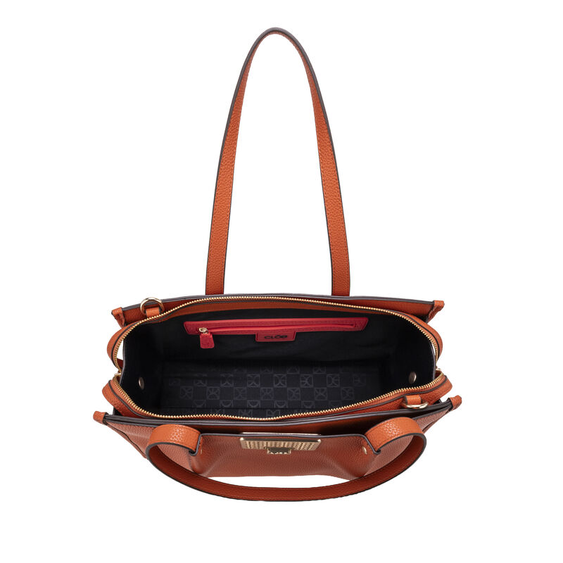 Bolsa Satchel Grande Con Herraje Color Naranja image number null