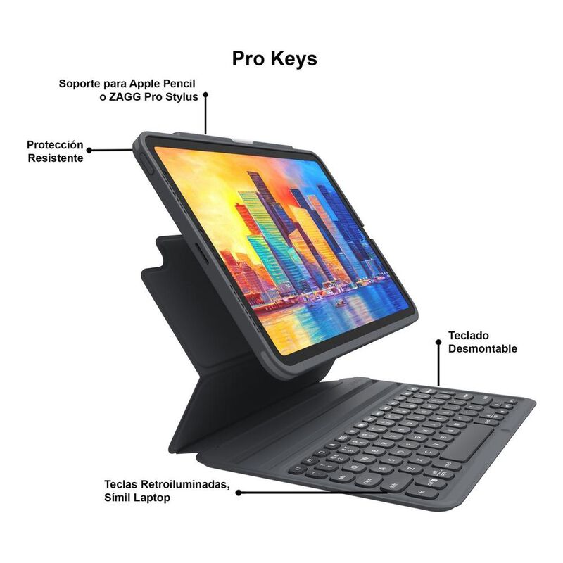 Teclado con Funda ZAGG Pro Keys Retroiluminado ... image number null