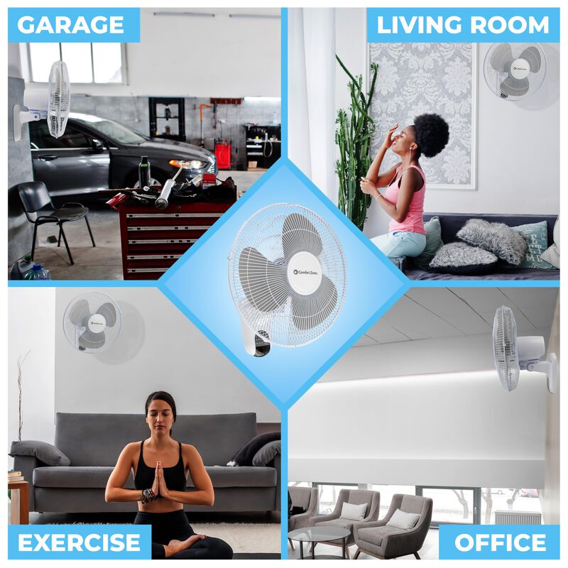 Ventilador De Pared Comfort Zone Cz16wr 16 Con ... image number null