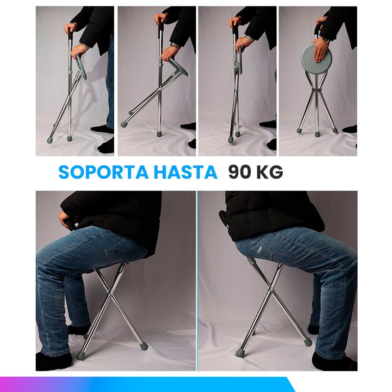 Baston Con Asiento Banco Pegable | Bastones Par... image number null