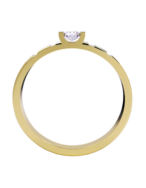 Anillo de Compromiso en Oro Amarillo 10K con Ci... image number null