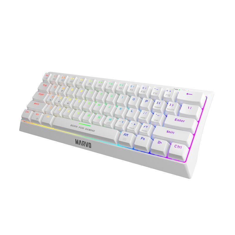 Teclado Gamer Marvo Kg962 Blanco 60% Mecánico image number null