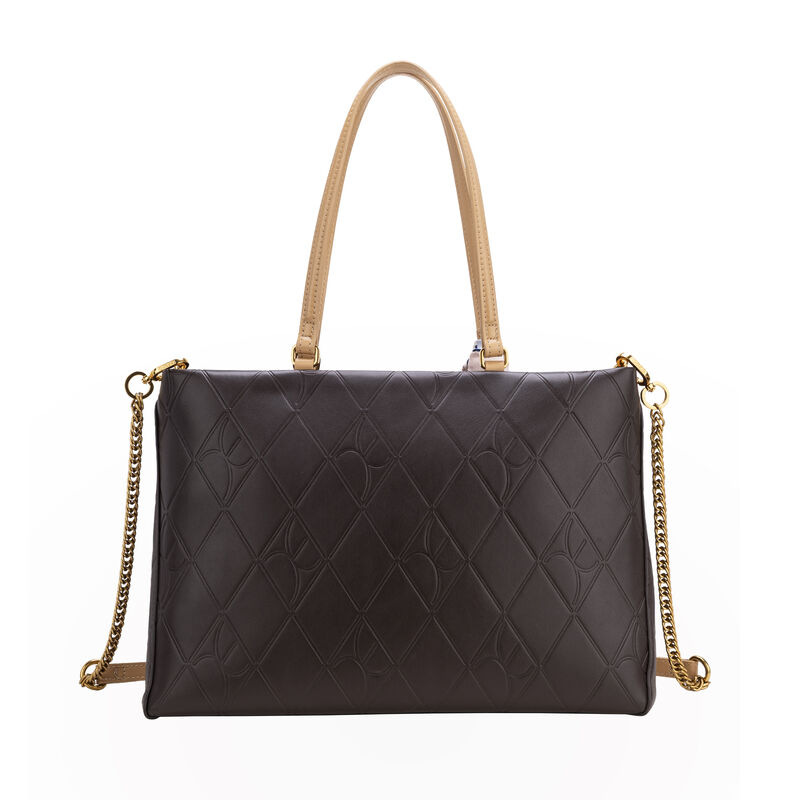 Bolsa Tote Grande Con Troquelado Color Caf&eacute; image number null