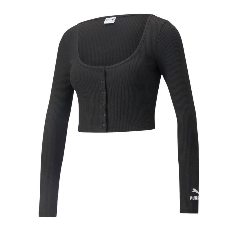 Playera Puma Classics Ribbed Ls Para Mujer image number null
