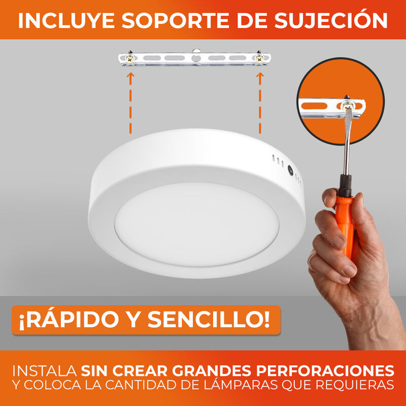 Lampara Sobreponer Techo Blanco 6w Luz Suave C&aacute;... image number null