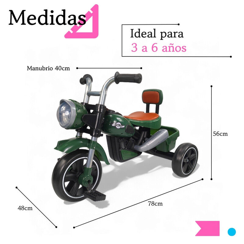 Triciclo Infantil C&oacute;modo C/ Luces y Sonido TEK-... image number null