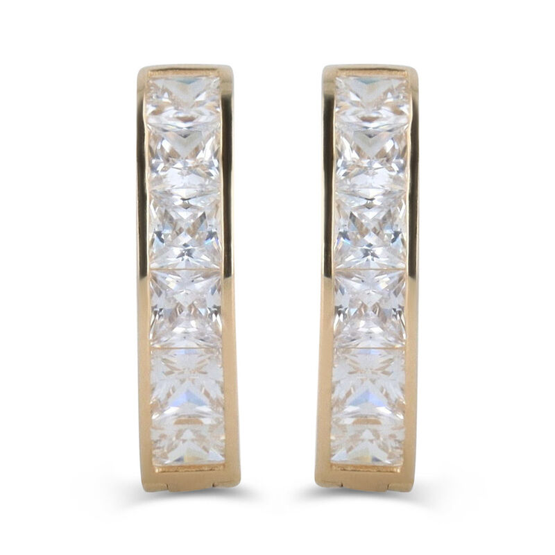 Arracadas De Oro Amarillo 14k Con Zirconias (12... image number null