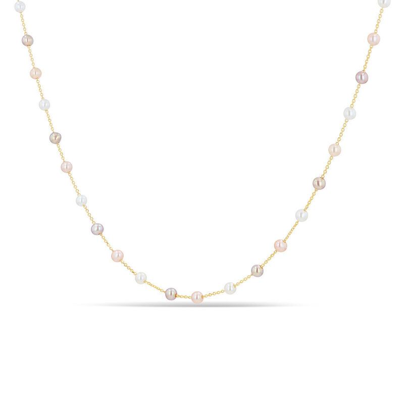 Collar Oro Amarillo 14k Con Perlas Multicolor &middot;... image number null