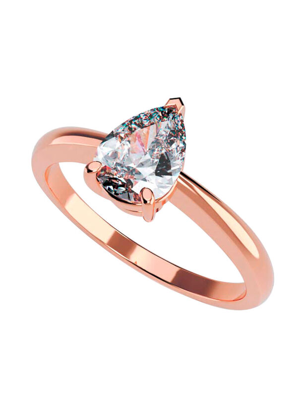 Anillo de Compromiso en Oro de 10K con Circonia... image number null