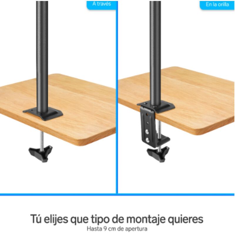 Soporte doble de escritorio para monitores de h... image number null