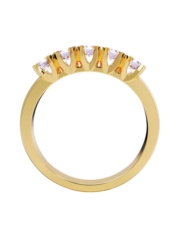 Anillo de Compromiso en Oro Amarillo 10K con Ci... image number null